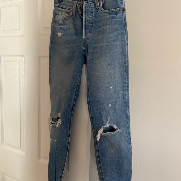 2 pairs worn once size 25 Levis 501 Skinny Jeans - Picture 3 of 5